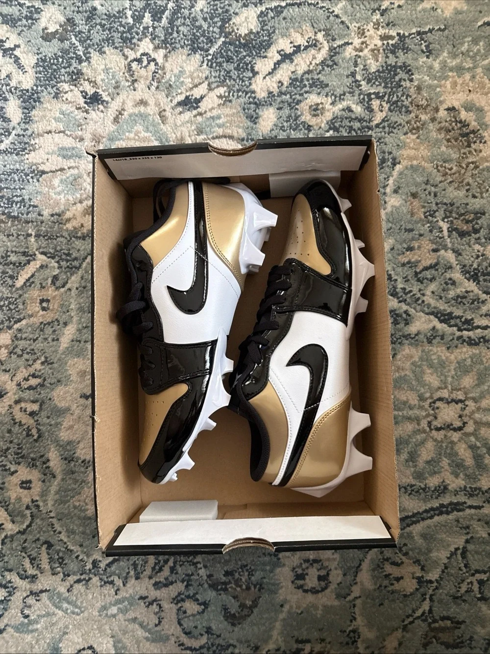 Jordan Kids' Gold, Black & White Cleats